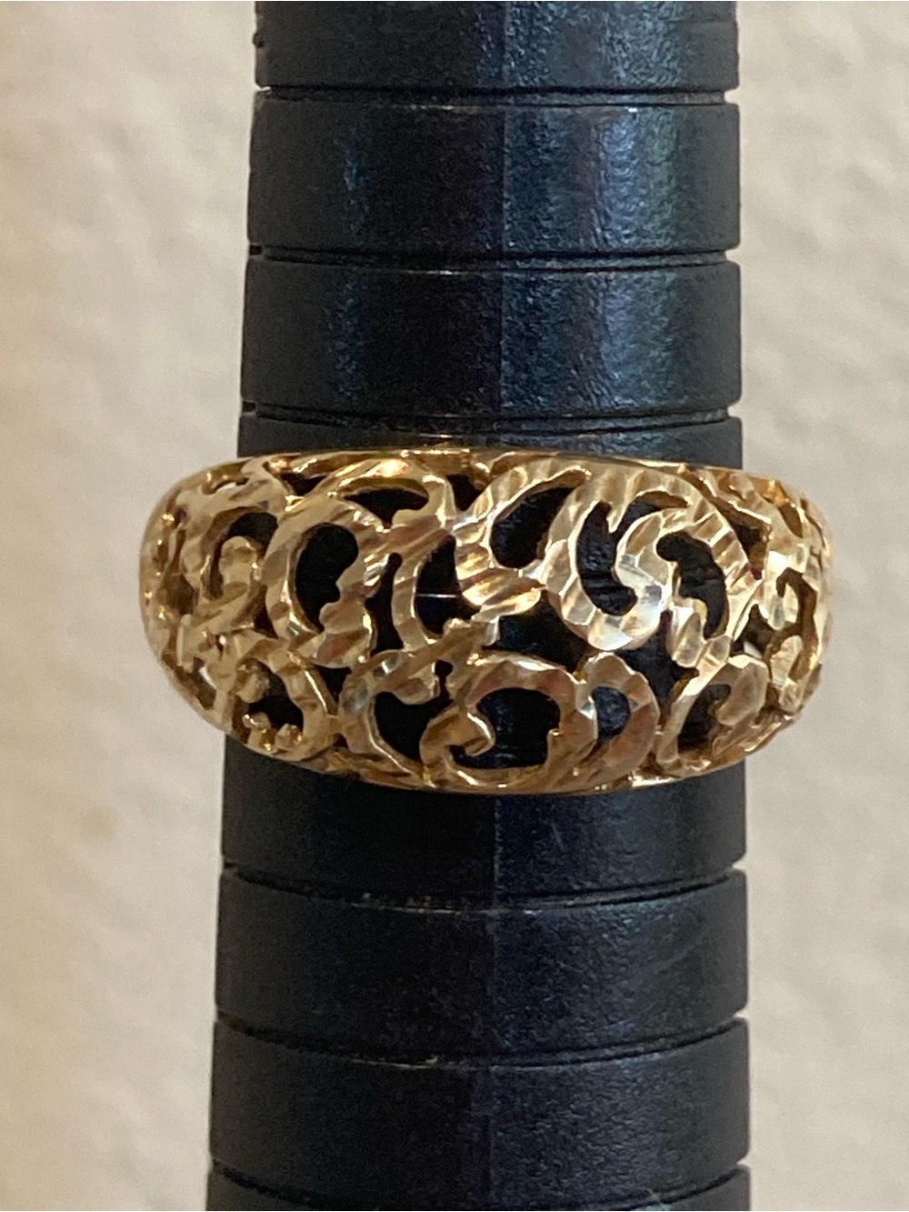 Vintage 10k Yellow Gold JCM Openwork Filigree Band Ring Women's Jewelry Size 7 - Picture 14 of 16